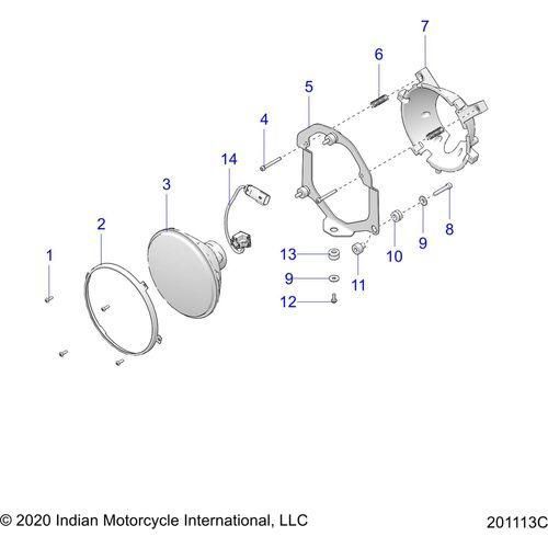 Electrical, Headlight All Options - 2021 Indian Springfield 111 Schematic-22436 OEM Schematic