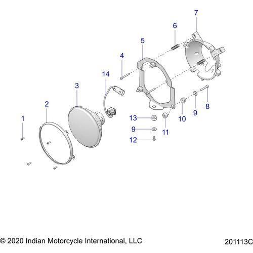 Electrical, Headlight All Options - 2021 Indian Springfield Dark Horse Intl Schematic-22221 OEM Schematic