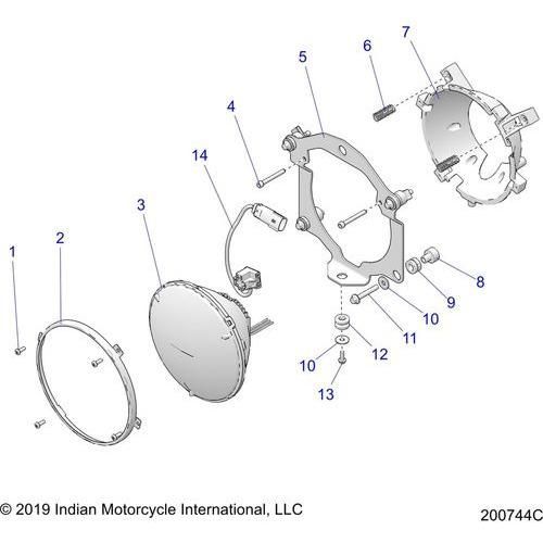 Electrical, Headlight All Options - 2022 Indian Chieftain Standard 116 Schematic-21321 OEM Schematic