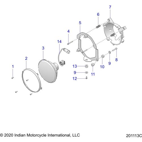 Electrical, Headlight All Options - 2022 Indian Springfield 116 Schematic-20242 OEM Schematic