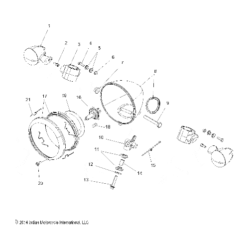 Electrical, Headlight & Turn Signals - 2015 Indian Scout Schematic-28050 OEM Schematic