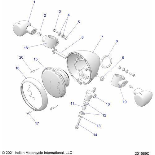 Electrical, Headlight & Turn Signals All Options - 2022 Indian Scout Rogue Sixty Schematic-20403 OEM Schematic