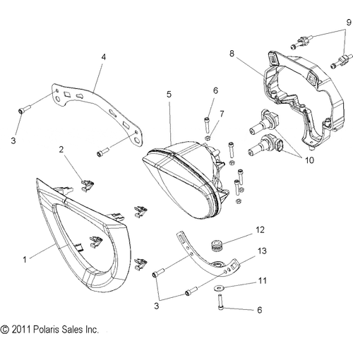 Off Road Express OEM Schematic Electrical, Headlight W/Fairing - 2015 Victory Cross Country/Touring All Options - V15Cw/Db/Dw/Tw36 Schematic 1375