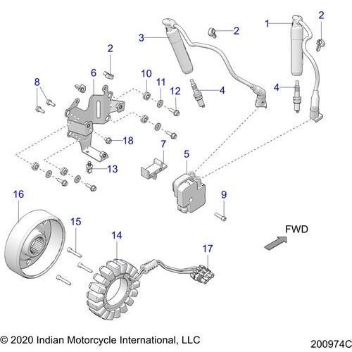 Electrical, Ignition System All Options - 2022 Indian Super Chief Limited 116 Schematic-20038 OEM Schematic