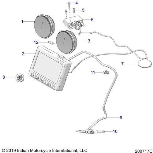 Electrical, Instrument Cluster All Options - 2020 Indian Challenger Base/Limited Schematic-25267 OEM Schematic