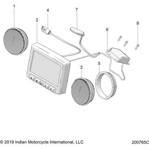 Electrical, Instrument Cluster All Options - 2021 Indian Chieftain Dark Horse Schematic-23292 OEM Schematic