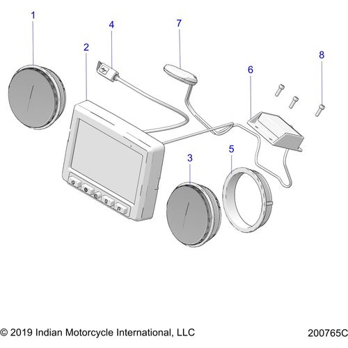 Electrical, Instrument Cluster All Options - 2021 Indian Chieftain Premium Schematic-23142 OEM Schematic