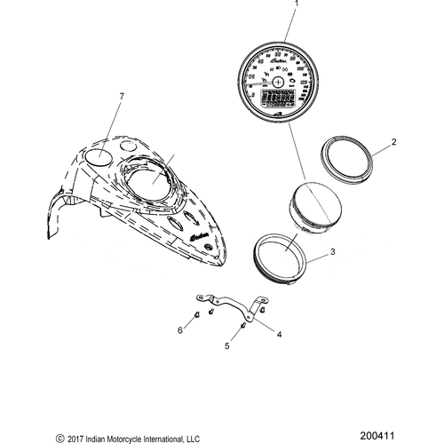Electrical, Instrument Cluster N20tedaa All Options - 2020 Indian Chief Dark Horse Schematic-25128 OEM Schematic