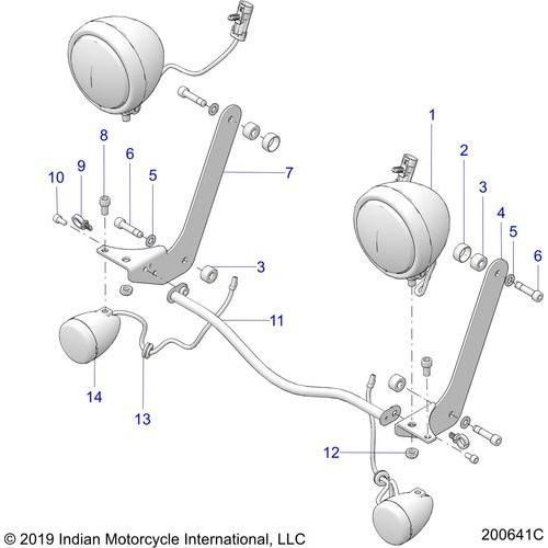 Electrical, Light Bar And Turn Signal, Front All Options - 2020 Indian Chief Vintage Schematic-25065 OEM Schematic