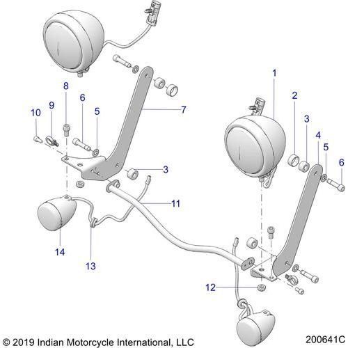 Electrical, Light Bar And Turn Signal, Front All Options - 2022 Indian Springfield 111 Schematic-20315 OEM Schematic