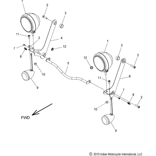 Electrical, Light Bar And Turn Signal, Front N17ccv All Options - 2017 Indian Chief Classic/Chief Vintage Schematic-27621 OEM Schematic