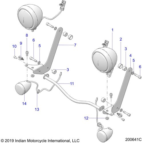 Electrical, Light Bar And Turn Signal, Front N21tvaaa/N21tvaca All Options - 2021 Indian Chief Vintage Premium 111 Schematic-23435 OEM Schematic
