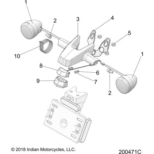 Electrical, Rear Lighting/Turn Signals All Options - 2019 Indian Chieftain/Chieftain Limited Schematic-25832 OEM Schematic
