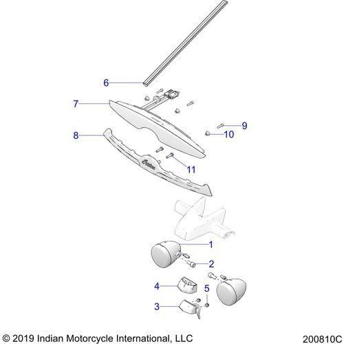 Electrical, Rear Turn Signal, & Taillights All Options - 2020 Indian Roadmaster Dark Horse Schematic-24397 OEM Schematic