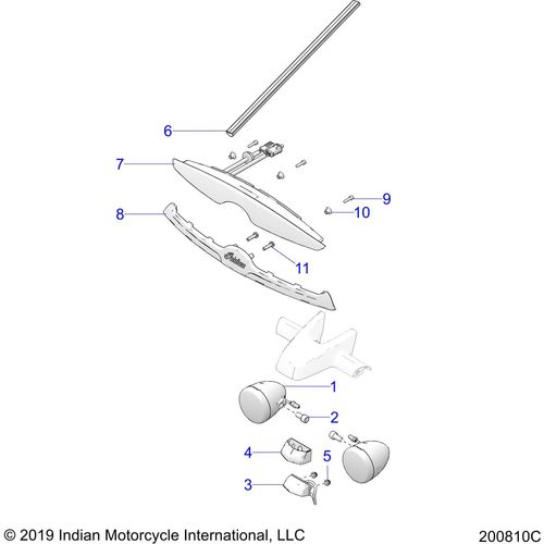 Electrical, Rear Turn Signal, & Taillights All Options - 2021 Indian Roadmaster Dark Horse Schematic-22838 OEM Schematic