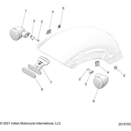 Electrical, Rear Turn Signals And Reflector All Options (201570C - 2022 Indian Scout Bobber Sixty Schematic-20623 OEM Schematic