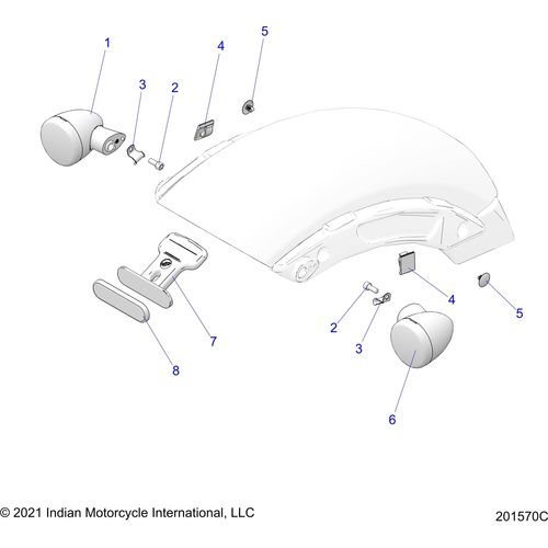 Electrical, Rear Turn Signals And Reflector All Options - 2022 Indian Scout Rogue Sixty Schematic-20439 OEM Schematic