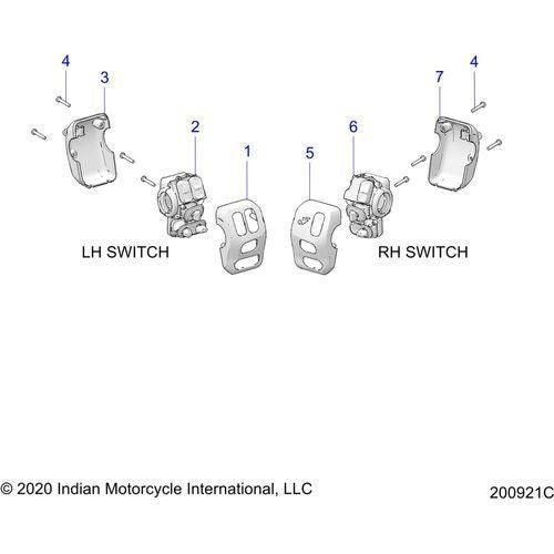 Electrical, Switch Controls, Lh/Rh All Options - 2020 Indian Chieftain Classic Schematic-24996 OEM Schematic