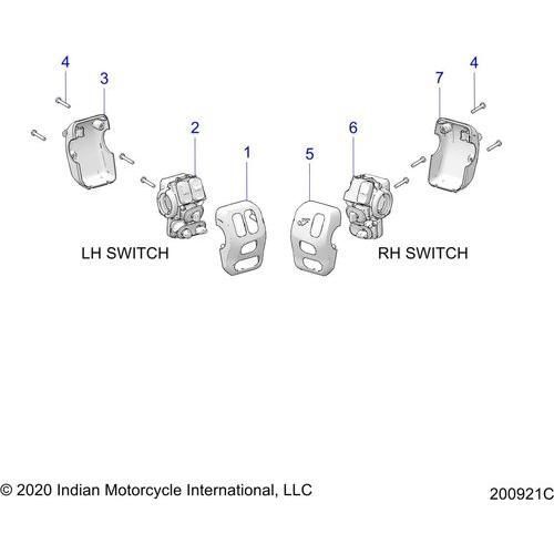 Electrical, Switch Controls, Lh/Rh All Options - 2020 Indian Roadmaster Premium Schematic-24233 OEM Schematic