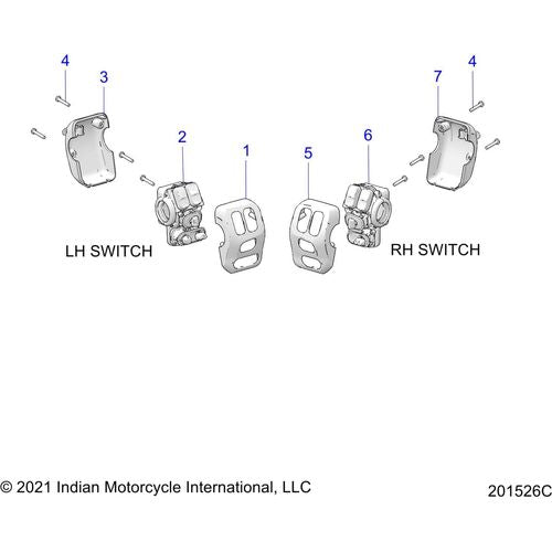 Electrical, Switch Controls, Lh/Rh All Options - 2022 Indian Challenger Elite Schematic-22088 OEM Schematic