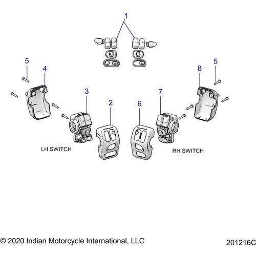 Electrical, Switch Controls, Lh/Rh All Options - 2022 Indian Roadmaster Schematic-20923 OEM Schematic