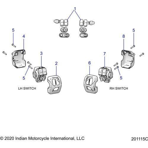 Electrical, Switch Controls, Lh/Rh N21tvaaa All Options - 2021 Indian Chief Vintage Premium 111 Schematic-23437 OEM Schematic