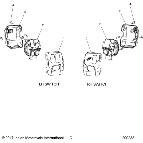Electrical, Switch Controls, Lh/Rh N21tvdca All Options - 2021 Indian Chief Vintage Dark Horse 111 Schematic-23577 OEM Schematic