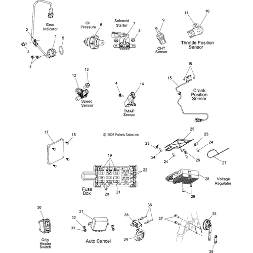 Electrical, Switches And Sensors And Components - 2008 Victory Vegas/Vegas 8 Ball/Vegas Low All Options - V08Ab26/Gb26/Lb26 Schematic 4742 OEM Schematic