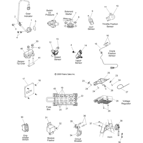 Electrical, Switches And Sensors And Components - 2009 Victory Hammer/Hammer Sport All Options - V09Hb36/Hs36 Schematic 4257 OEM Schematic