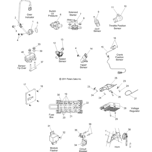 Electrical, Switches And Sensors And Components - 2012 Victory Kingpin - V12Cb36Np/Npc/Npa Schematic 3320 OEM Schematic