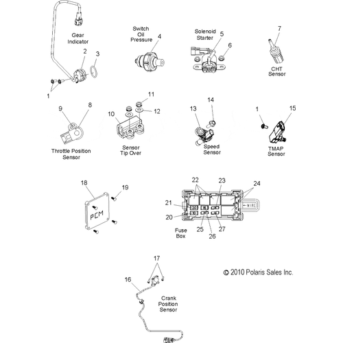 Electrical, Switches, Sensors And Components 1 - 2012 Victory Cross Roads All Options - V12Bw36/Ew36 Schematic 3095 OEM Schematic