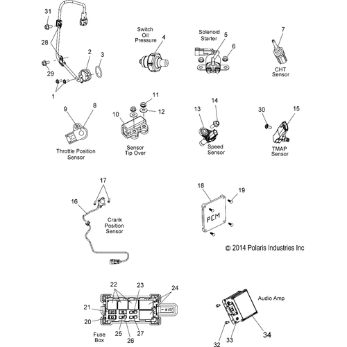 Electrical, Switches, Sensors And Components 1 - 2015 Victory Magnum/Magnum X-1 All Options - V15Uw/Yw/Zw36 Schematic 1672 OEM Schematic