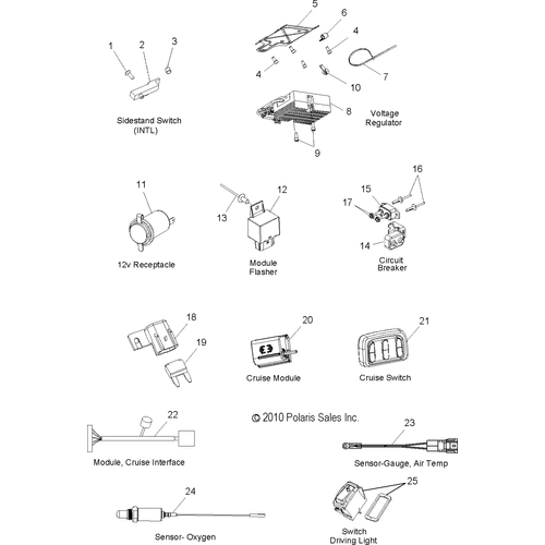 Electrical, Switches, Sensors And Components 2 - 2011 Victory Cross Roads Custom/Cross Country All Options - V11Bb36/Db36/Dc36/Eb36 Schematic 3523 OEM Schematic