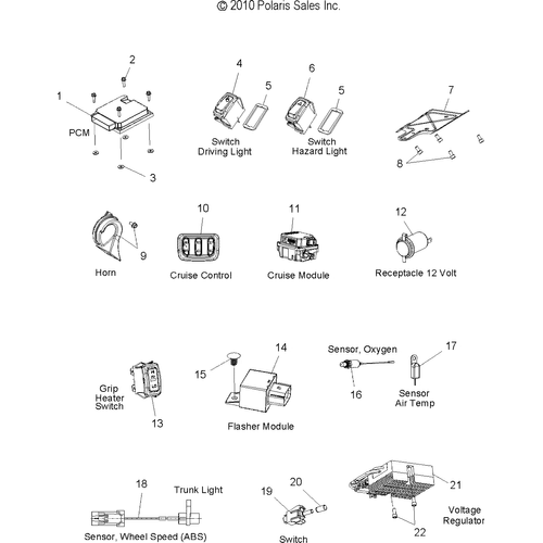 Electrical, Switches, Sensors And Components 2 - 2011 Victory Vision All Options - V11Sw36/Sa36/Aw36 Schematic 3823 OEM Schematic