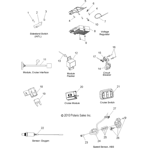 Electrical, Switches, Sensors And Components 2 - 2012 Victory Cross Roads All Options - V12Bw36/Ew36 Schematic 3096 OEM Schematic