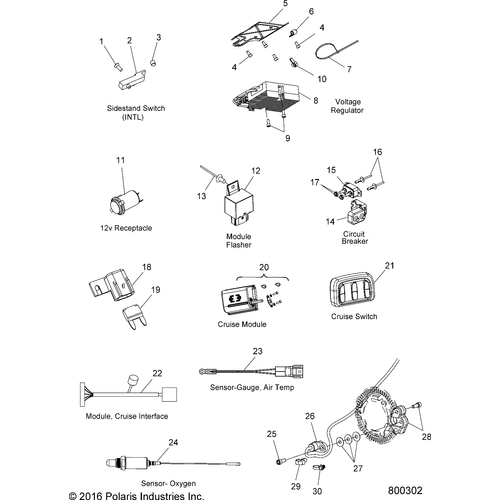 Electrical, Switches, Sensors And Components 2 - 2017 Victory Magnum/Magnum X-1 All Options Schematic 335 OEM Schematic