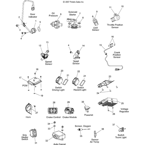 Electrical, Switches, Sensors And Components - 2008 Victory Vision All Options - V08Sb36/Sd36 Schematic 4811 OEM Schematic