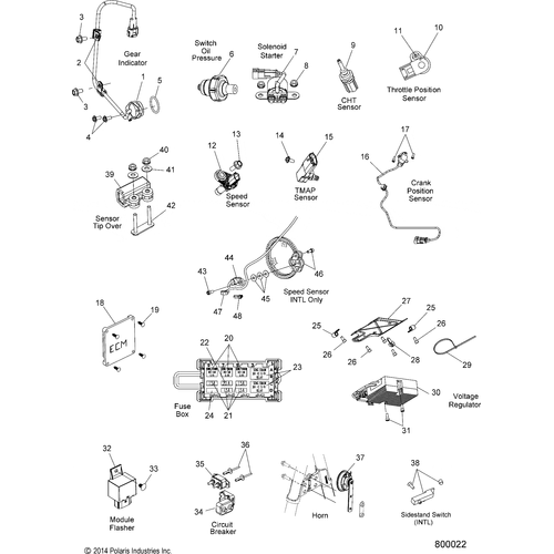 Electrical, Switches, Sensors And Components - 2015 Victory Highball All Options - V15Wb36/Ww36 Schematic 1493 OEM Schematic