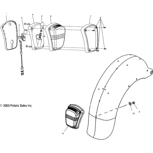 Electrical, Taillight - 2004 Victory Ca Touring Cruiser All Options - V04Tb16 Schematic 5525 OEM Schematic