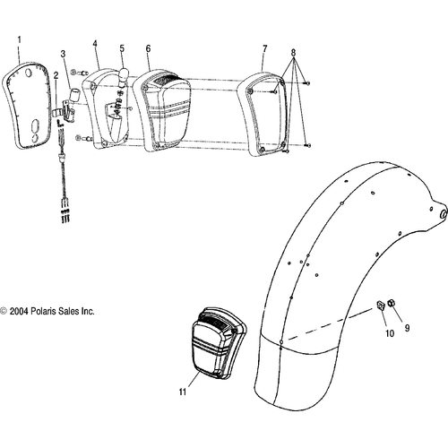 Electrical, Taillight - 2005 Victory Ca Touring Cruiser All Options - V05Tb16 Schematic 5319 OEM Schematic