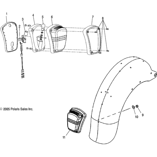 Electrical, Taillight - 2006 Victory Ca Touring Cruiser All Options - V06Tb16 Schematic 5118 OEM Schematic