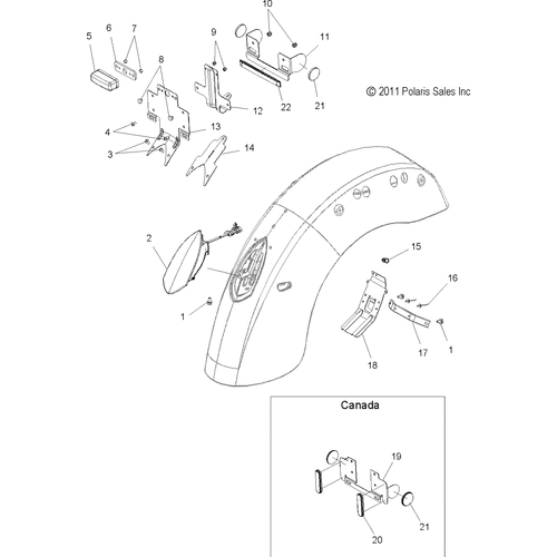 Electrical, Taillight And License Plate Light - 2012 Victory Kingpin - V12Cb36Np/Npc/Npa Schematic 3321 OEM Schematic