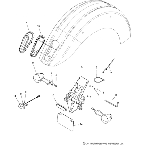 Electrical, Taillight & Turn Signals All Options - 2021 Indian Scout 1200 Schematic-22679 OEM Schematic