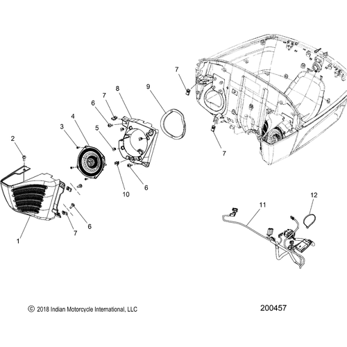 Electrical, Trunk, Audio System N19traaa All Options - 2019 Indian Roadmaster/Elite Schematic-25655 OEM Schematic