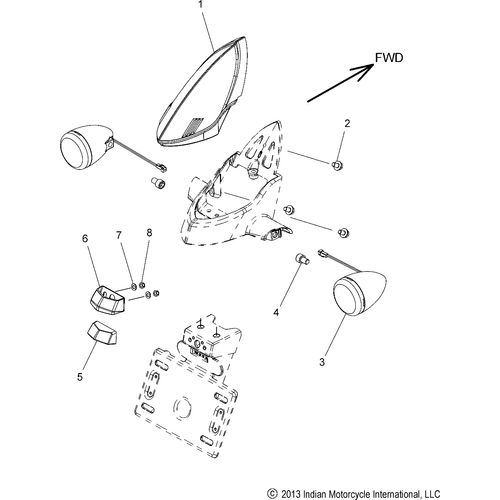 N/A OEM Schematic Electrical, Turn Signal, Rear & Taillight All Options - 2016 Indian Chieftain/Chieftain Dark Horse/Roadmaster Schematic-27886