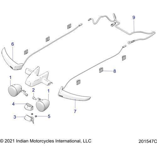 Electrical, Turn Signals, Rear/Rear Lighting All Options - 2022 Indian Chieftain Elite Schematic-21551 OEM Schematic