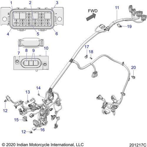Electrical, Wire Harness 1 All Options - 2021 Indian Challenger Limited Schematic-23723 OEM Schematic