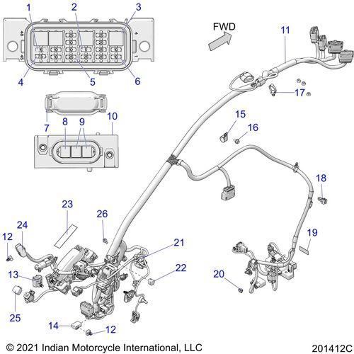 Electrical, Wire Harness 1 All Options - 2022 Indian Challenger Elite Schematic-22040 OEM Schematic