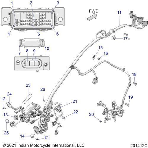 Electrical, Wire Harness 1 All Options - 2022 Indian Challenger Limited Schematic-21971 OEM Schematic