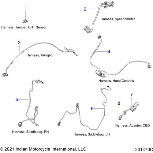 Electrical, Wire Harness 2 - 2022 Indian Springfield Dark Horse Schematic-20179 OEM Schematic